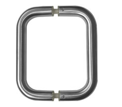 D Shaped Pull Handles (19mm or 22mm Bar Diameter) Back To Back Fixing, Satin Stainless Steel (sold in pairs)