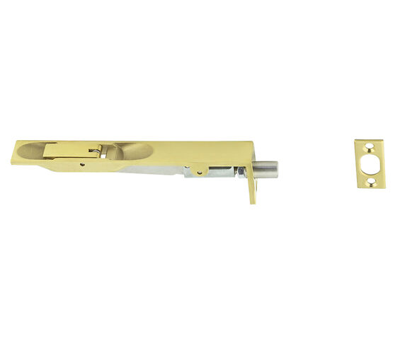 Frelan Hardware Radiused Lever Action Flush Bolt (203mm), PVD Polished Brass - JSS51RPVD