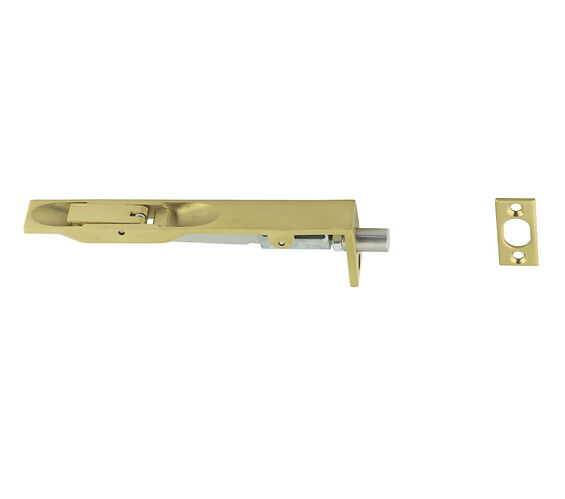 Frelan Hardware Radiused Lever Action Flush Bolt (203mm), Satin Brass - JSS51RSB