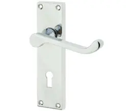 Victorian Scroll Lever Door Handles On Backplate