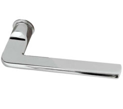 Frelan Hardware Reguitti Magro Door Handles On Minimal Round Rose, Polished Chrome (Sold In Pairs)