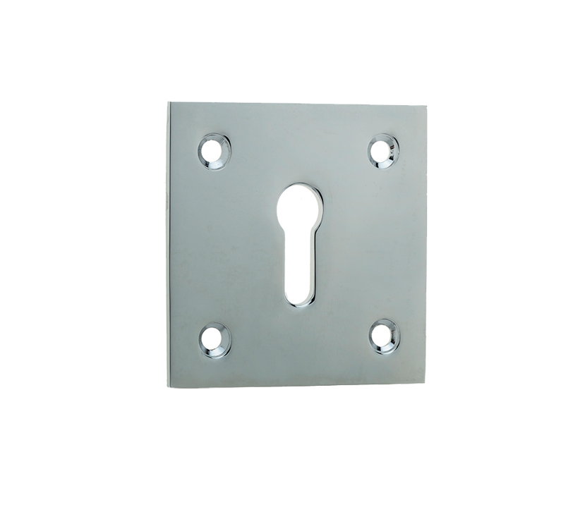 Frelan Hardware Standard Profile Square Escutcheon, Polished Chrome