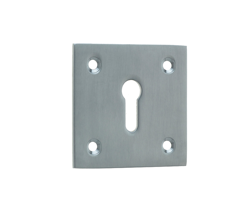 Frelan Hardware Standard Profile Square Escutcheon, Satin Chrome