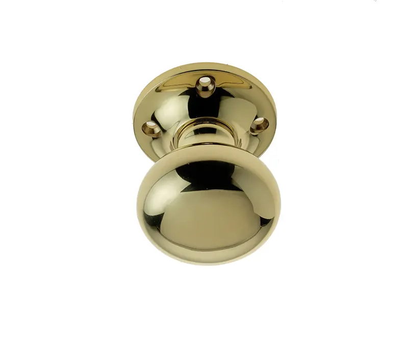 Mushroom Mortice Door Knob Polished Brass