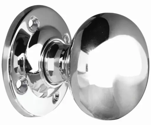 Mushroom Mortice Door Knob Polished Chrome