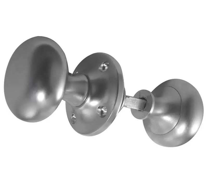 Mushroom Rim Door Knob Satin Chrome