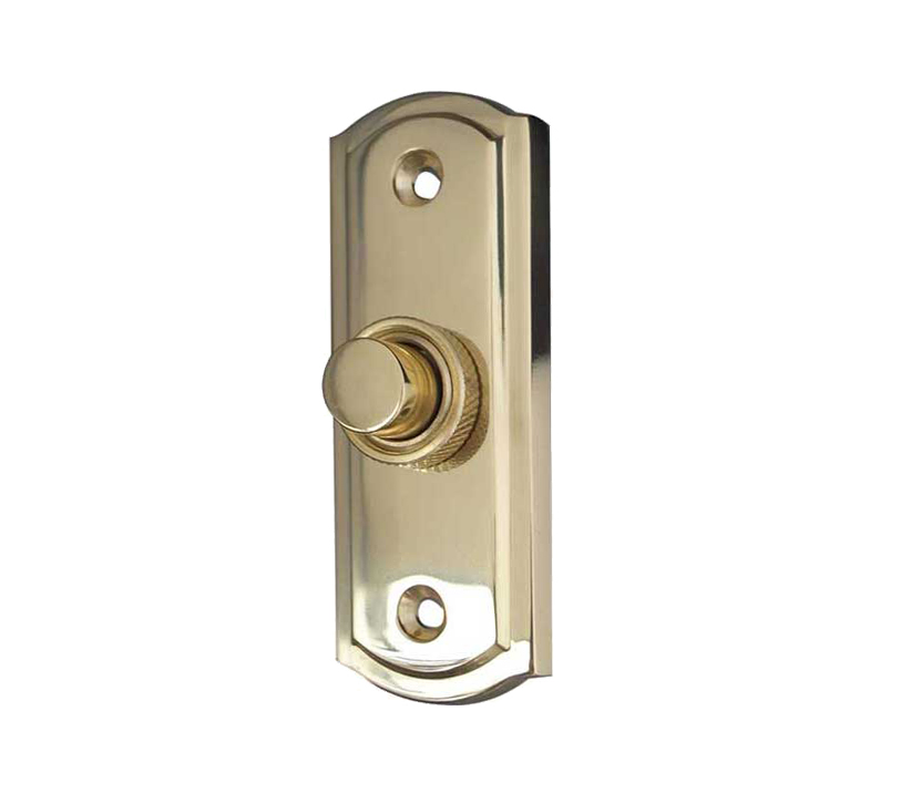 Frelan Hardware Sloan Bell Push, Polished Brass