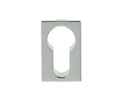Minimal Rectangular Flush Euro Profile Escutcheon (25mm x 40mm), Polished Chrome