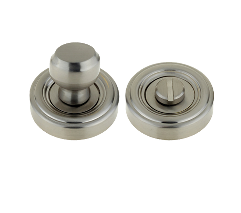 Frelan Hardware Parisian Bathroom Turn & Release, Satin Nickel