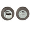 Frelan Hardware Bathroom Turn & Release (50Mm X 10Mm), Dual Finish Polished Chrome & Black Nickel