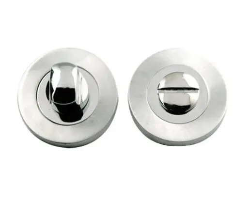 Frelan Hardware Bathroom Turn & Release (50Mm X 10Mm), Dual Finish Polished Chrome & Satin Chrome