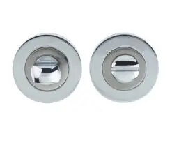 Frelan Hardware Bathroom Turn & Release (50Mm X 10Mm), Dual Finish Polished Chrome & Satin Nickel