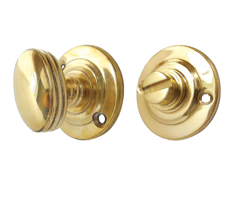 Frelan Hardware Round Bathroom Turn & Release (40Mm Diameter), Polished Brass