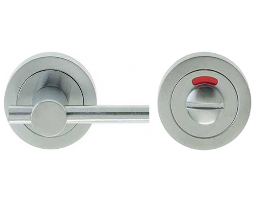 Frelan Hardware Easy Bathroom Turn & Release With Indicator (50Mm X 10Mm), Satin Chrome