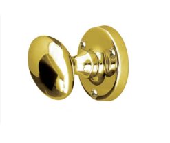 Oval Mortice Door Knob - 56mm - Polished Brass