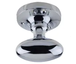 Kontrax Oval Mortice Door Knob Polished Chrome