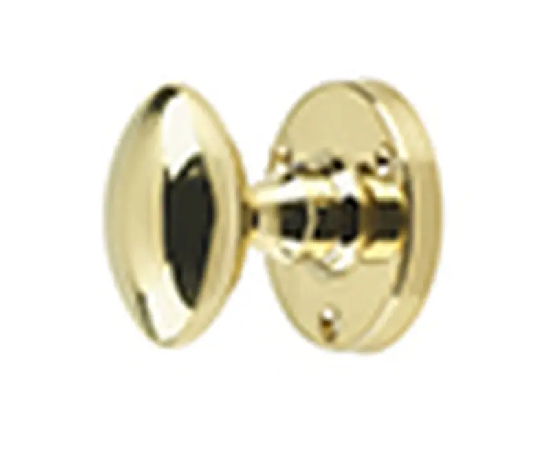 Oval Mortice Door Knob Polished Brass