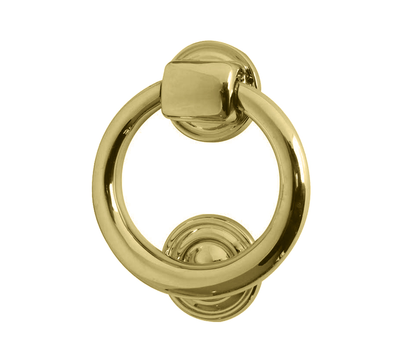 Frelan Hardware Ring Door Knocker (105Mm Diameter), Polished Brass