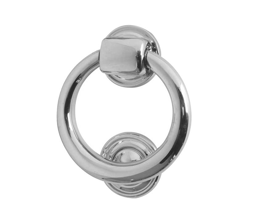 Frelan Hardware Ring Door Knocker (105Mm Diameter), Polished Chrome