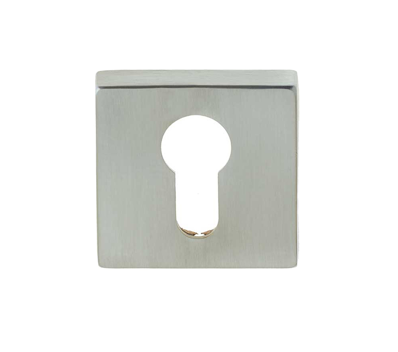 Frelan Hardware Euro Profile Square Escutcheon, Satin Chrome