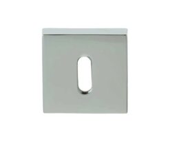 Frelan Hardware Rombo Standard Profile Square Escutcheon, Polished Chrome