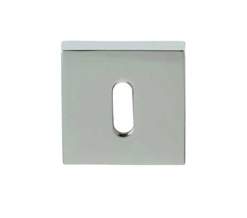 Frelan Hardware Rombo Standard Profile Square Escutcheon, Polished Chrome