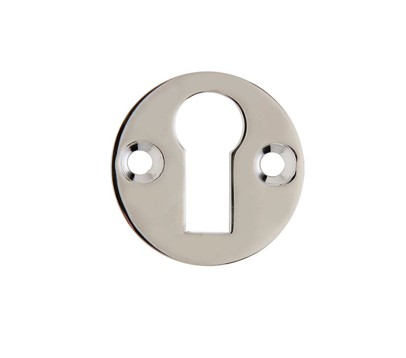 Frelan Hardware Standard Profile Round Escutcheon, Polished Nickel