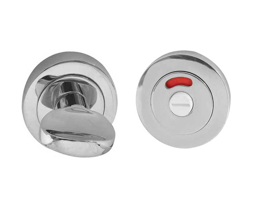 Frelan Hardware Bathroom Turn & Release With Indicator (50Mm X 10Mm), Polished Chrome