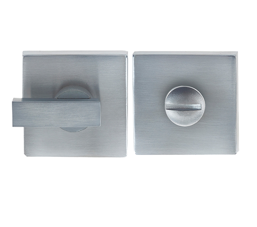 Frelan Hardware Square Bathroom Turn & Release (50Mm X 10Mm), Satin Chrome