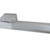 Reguitti Minimal Door Handles On Square Rose, Dual Finish Polished Chrome & Satin Chrome (sold in pairs)