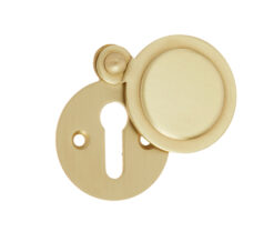 Frelan Hardware Standard Profile Round Covered Escutcheon, Satin Brass