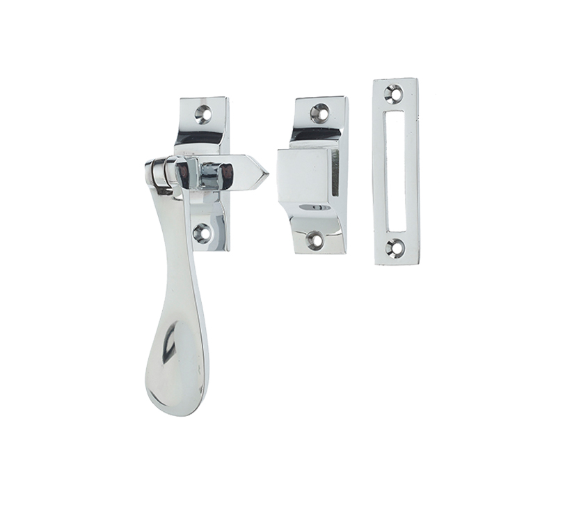 Frelan Hardware Hook And Mortice Casement Fastener, Polished Chrome