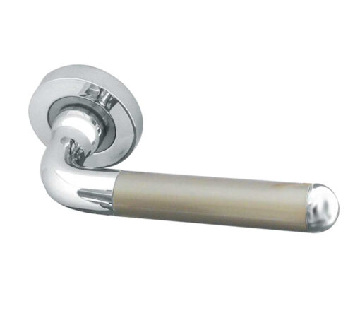 Velino door handles offer a perfect blend of sleek design and durability, enhancing both functionality and style in any room., Dual Finish Polished Chrome & Satin Nickel (Sold In Pairs)