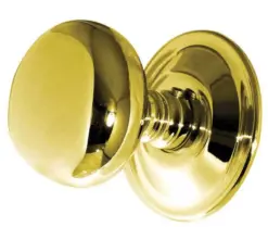 Mushroom Mortice Door Knob Polished Brass