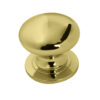 Cupboard Door Knobs (Various Sizes), Polished Brass