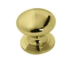 Cupboard Door Knobs (Various Sizes), Polished Brass