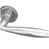 Reguitti Stylo Door Handles On Round Rose, Polished Chrome (sold in pairs)