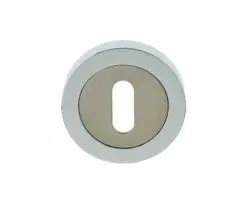 Frelan Hardware Standard Profile Escutcheon, Dual Finish Polished Chrome & Satin Nickel