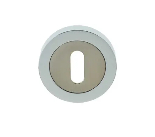 Frelan Hardware Standard Profile Escutcheon, Dual Finish Polished Chrome & Satin Nickel