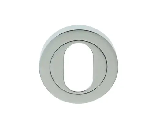 Frelan Hardware Oval Profile Escutcheon, Polished Chrome