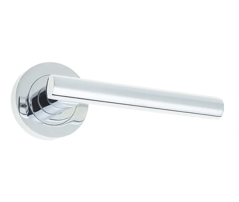 Petra Door Handle On Rose Polished Chrome