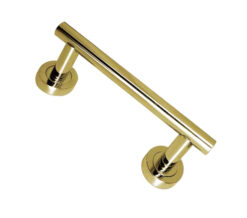 Straight Pull Handle On Rose (174mm OR 250mm c/c), Polished Brass