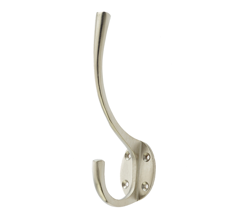 Frelan Hardware Hat & Coat Hook (142Mm X 64Mm), Satin Nickel