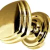 Piazza Mortice Door Knob Polished Brass On Round Rose