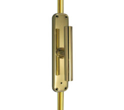 Frelan Hardware Locking Espagnolette Bolt With Cylinder Handle, Polished Brass