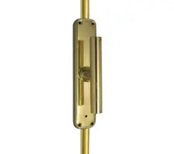 Frelan Hardware Locking Espagnolette Bolt With Cylinder Handle, Polished Brass