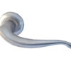 Paja Goccia Door Handles On Bevelled Round Rose, Satin Nickel (sold in pairs)