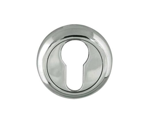 Frelan Hardware Euro Profile Bevelled Escutcheon, Polished Chrome