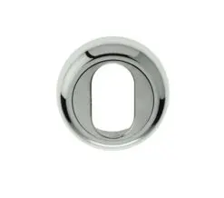 Frelan Hardware Oval Profile Bevelled Escutcheon, Polished Chrome