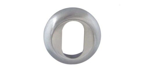 Frelan Hardware Oval Profile Bevelled Escutcheon, Satin Chrome